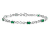 1.80 Carat (ctw) Natural Green Emerald Infinity Bracelet in Sterling Silver
