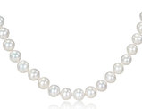 18 Inch Freshwater Cultured White Potato Pearl 7-7.5mm Necklace with Silver Clasp