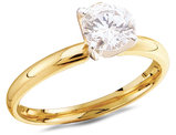 14K Yellow Gold 3/4 Carat (ctw Color J-K Clarity I2) Diamond Solitaire Engagement Ring