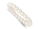8-8.5mm White Freshwater Cultured Pearl Stretch Bracelet