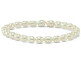 4-4.5mm White Rice Shaped Freshwater Cultured Pearl Stretch Bracelet