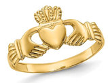 Ladies Claddagh Ring in Polished 14K Yellow Gold