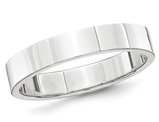 Men's Platinum 4mm Flat Wedding Band Ring