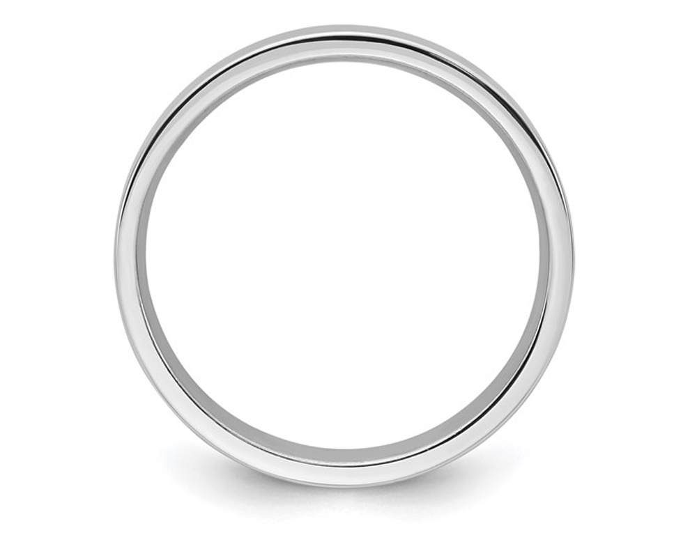 Herren Platin 4 mm flacher Hochzeitsbandring - Bild 5 von 5