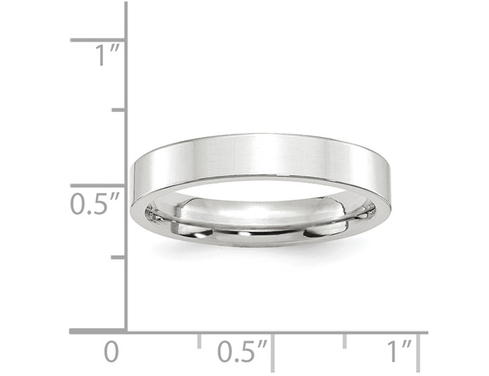 Herren Platin 4 mm flacher Hochzeitsbandring - Bild 4 von 5