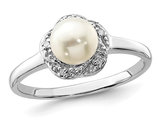 Freshwater Cultured Pearl Ring 6mm in Sterling Silver