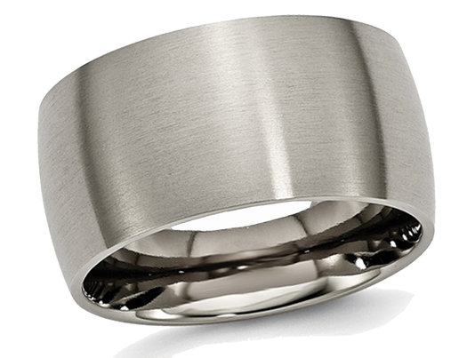 Men's Chisel Titanium 12mm Brushed Wedding Band Ring