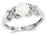Sterling Silver Freshwater Cultured White Pearl Ring