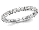 1.00 Carat (ctw H-I, I1-I2) Diamond Eternity Wedding Band in 14K White Gold Ring