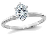 4/5 Carat (0.90 Ct. Look) Oval Cut Synthetic Moissanite Solitaire Engagement Ring in 14K White Gold