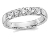 14K White Gold Synthetic Moissanite Anniversary Wedding Band  Ring 1.10 Carat (ctw) (1.15 Ct. Look)