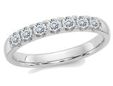 1.00 Carat (ctw) (1.10 Ct. Look) Synthetic Moissanite Anniversary Wedding Band Ring in 14K White Gold