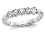 14K White Gold Synthetic Moissanite Anniversary Wedding Band Ring 1.10 Carat (ctw) (1.15 Ct. Look)