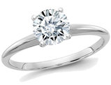 3.00 Carat (3.10 Ct. Look) Synthetic Moissanite Solitaire Engagement Ring in 14K White Gold
