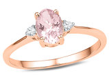 5/8 Carat (ctw) Lab-Created Morganite Ring in 10K Rose Pink Gold 