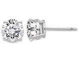 1.94 Carat (ctw 2.0 Ct. Look) Synthetic Moissanite 6.5mm Solitaire Earrings in 14K White Gold (2.0 Carat Diamond Look)