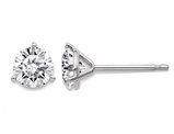 0.88 Carat (ctw) Synthetic Moissanite Martini Solitaire Earrings 5.0mm in 14K White Gold  (1.00 Ct. Diamond Look) 