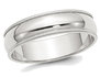 Ladies or Men's Sterling Silver 6mm Milgrain Wedding Band Ring