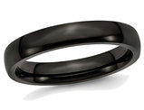 Men's or Ladies Black Plated Stainless Steel 4mm Plated Wedding Band Ring