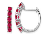 2.25 Carat (ctw) Ruby Hoop Earrings in Sterling Silver