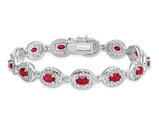 8.00 Carat (ctw) Oval Ruby Bracelet in Sterling Silver