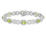 Green Peridot Link Bracelet 4.00 Carat (ctw) in Sterling Silver