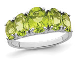 4.00 Carat (ctw) Five-Stone Peridot Ring in Sterling Silver