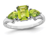 0.95 Carat (ctw) Green Peridot Ring in Sterling Silver
