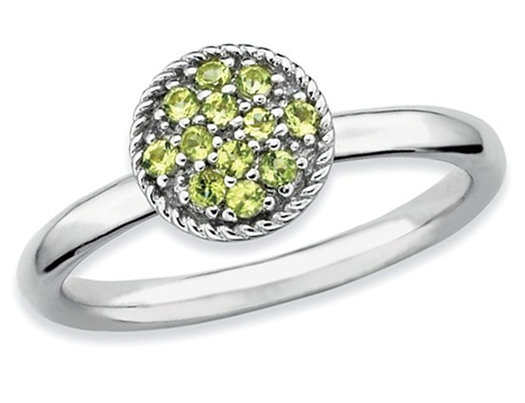 Ladies Natural Peridot Ring 1/5 Carat (ctw) in Sterling Silver