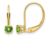 3/5 Carat (ctw) Peridot Leverback Earrings in 14K Yellow Gold