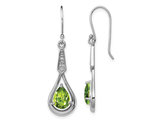 2.00 Carat (ctw) Peridot Dangle Drop Earrings in Sterling Silver