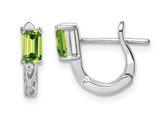 1/2 Carat (ctw) Natural Peridot Hoop Earrings in Sterling Silver