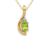 1/2 Carat (ctw) Natural Green Peridot Pendant Necklace in 14K Yellow Gold with Chain