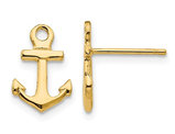 14K Yellow Gold Polished Anchor Post Earrings