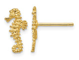 14K Yellow Gold Polished Mini SeaHorse Post Earrings