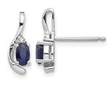 1/2 Carat (ctw) Natural Dark Blue Sapphire Post Earrings in 14K White Gold