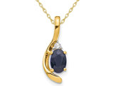 1/2 Carat (ctw) Blue Sapphire  Pendant Necklace in 14K Gold with Chain
