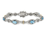 5.7 Carat (ctw) Swiss Blue Topaz Bracelet in Sterling Silver