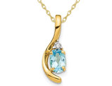 1/2 Carat (ctw) Blue Topaz Pendant Necklace in 14K Yellow Gold with Chain