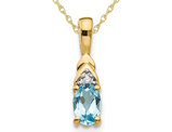 3/5 Carat (ctw) Blue Topaz Pendant Necklace in 14K Yellow Gold with Chain