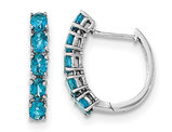 2.00 Carat (ctw) Blue Topaz Hoop Earrings in Sterling Silver