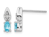 1/2 Carat (ctw) Blue Topaz Earrings in 14K White Gold