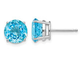 5.00 Carat (ctw) Blue Topaz Stud Earrings in 14K White Gold