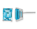 6.00 Carat (ctw) Natural Blue Topaz Stud Earrings in 14K White Gold