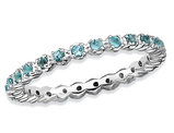 Natural Blue Topaz Stackable Band Ring 1/2 Carat (ctw) in Sterling Silver