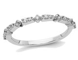 Ladies 14K White Gold 1/5 Carat (ctw Color H-I, I2-I3) Diamond Wedding Band Ring