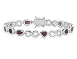 Sterling Silver Infinity Heart Natural Garnet Bracelet 6.30 Carats (ctw)