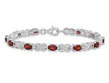 Sterling Silver Natural Garnet Infinity Bracelet 5.50 Carats (ctw)