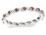 1/3 Carat (ctw) Garnet Eternity Twist Band Ring in Sterling Silver