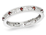 Garnet Eternity Band Ring 1/5 Carat (ctw) in Sterling Silver